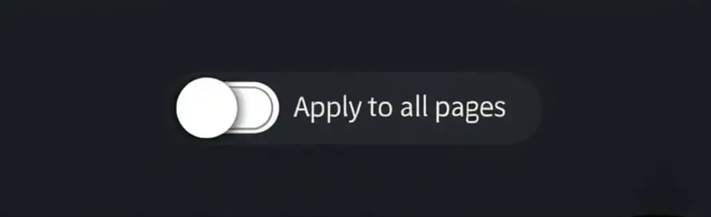 Toggle switch to apply PDF crop to all pages or a single page of the document.