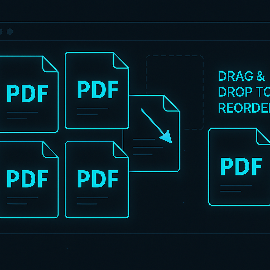 Arranging PDF pages order before merging them online