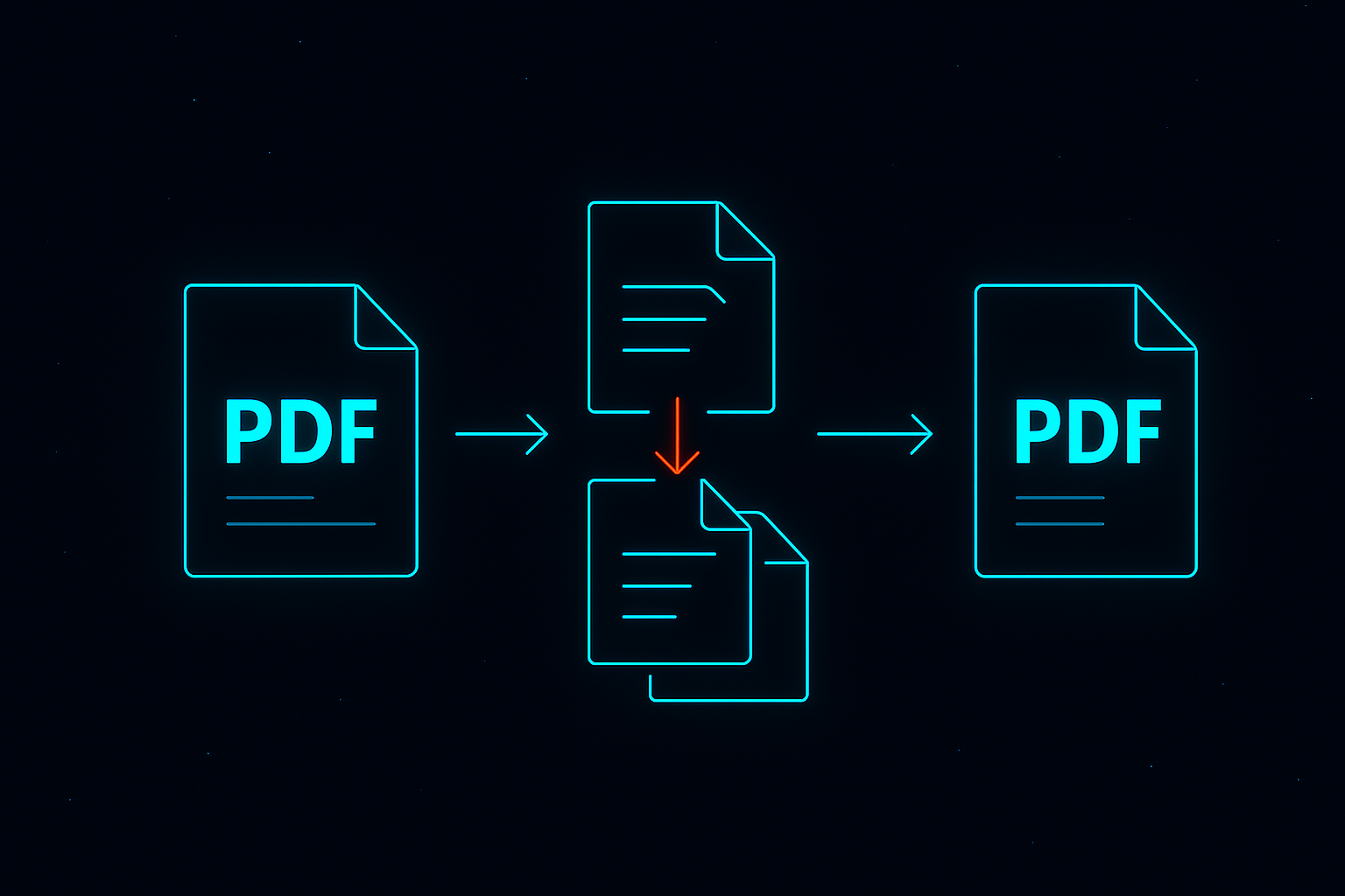 Infographic illustrating the process of removing pages from a PDF document online.