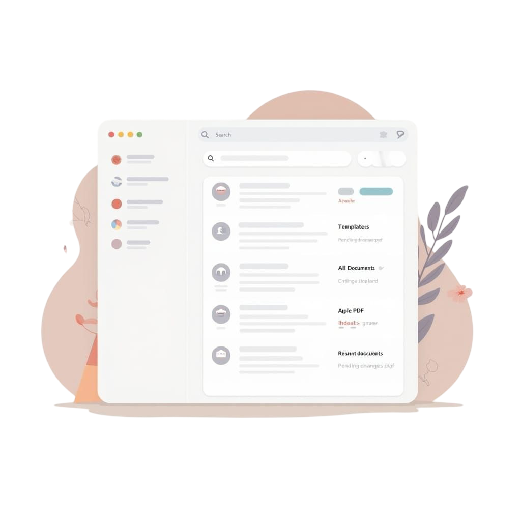 Manage Documents Dashboard View Document management interface for organizing PDF files