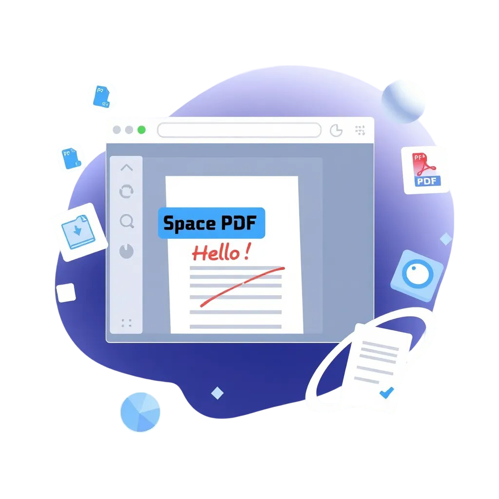 SpacePDF Editor Interface Preview Interface of SpacePDF’s online PDF editor tool